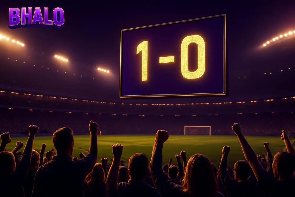 BHALO football betting โ a stadium at night with a glowing scoreboard and cheering crowd BHALO football betting โ a stadium at night with a glowing scoreboard and cheering crowd